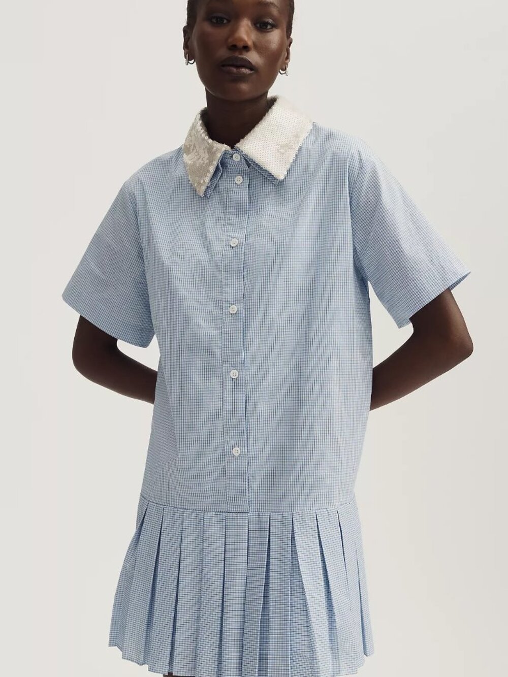 BNWT Maude Club Dalton Pleated Mini Shirtdress S Petite